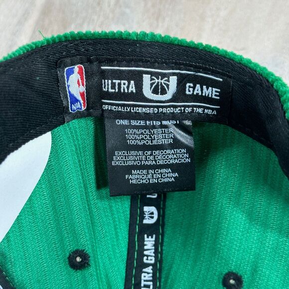 Ultra Game Boston Celtics Caps Embroidered Green Corduroy Snapback Hat NBA Champ - Picture 7 of 10